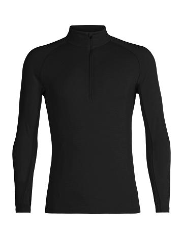 Black Icebreaker BodyfitZone™ Merino 200 Zone Thermal Long Sleeve Half Zip Top Men's Base Layers | AU 1337TCEV